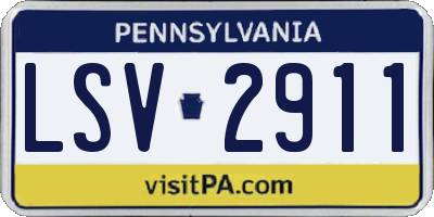 PA license plate LSV2911