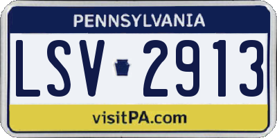 PA license plate LSV2913