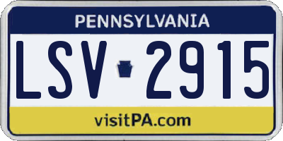 PA license plate LSV2915