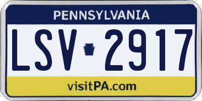 PA license plate LSV2917