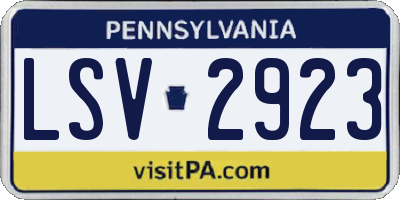 PA license plate LSV2923