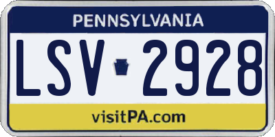 PA license plate LSV2928