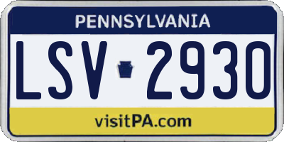 PA license plate LSV2930