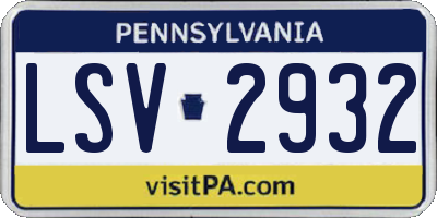 PA license plate LSV2932