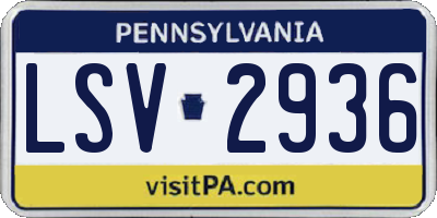 PA license plate LSV2936
