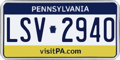 PA license plate LSV2940