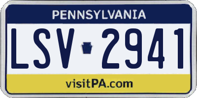 PA license plate LSV2941