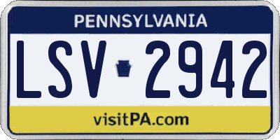 PA license plate LSV2942