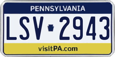 PA license plate LSV2943