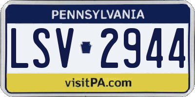 PA license plate LSV2944