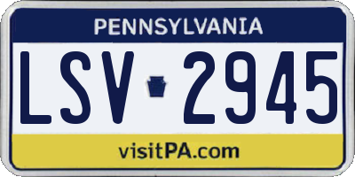PA license plate LSV2945