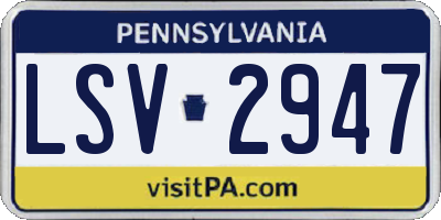 PA license plate LSV2947