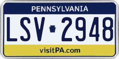 PA license plate LSV2948