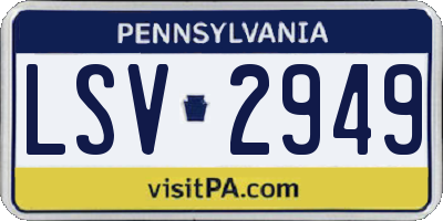 PA license plate LSV2949