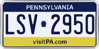 PA license plate LSV2950
