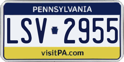 PA license plate LSV2955