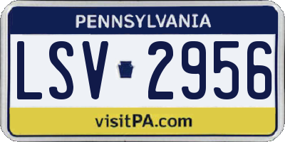 PA license plate LSV2956