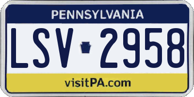 PA license plate LSV2958