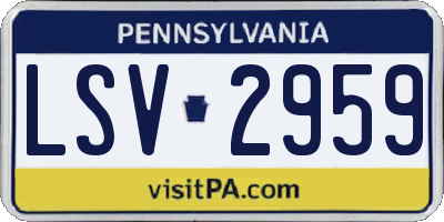 PA license plate LSV2959