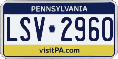 PA license plate LSV2960