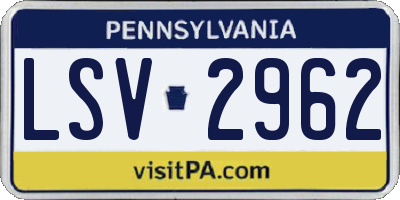 PA license plate LSV2962