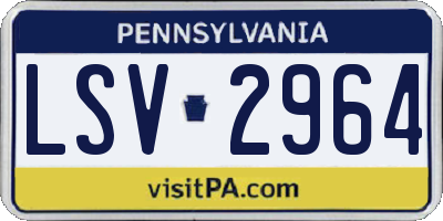 PA license plate LSV2964