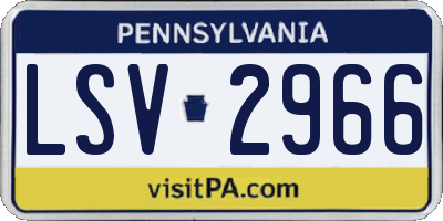 PA license plate LSV2966