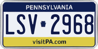 PA license plate LSV2968