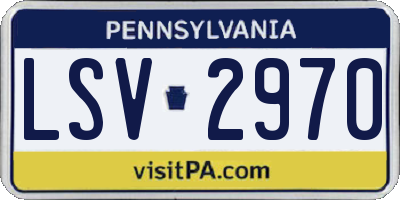 PA license plate LSV2970