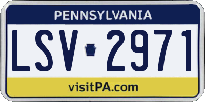 PA license plate LSV2971