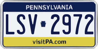 PA license plate LSV2972