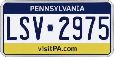 PA license plate LSV2975
