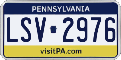 PA license plate LSV2976