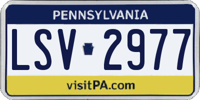 PA license plate LSV2977