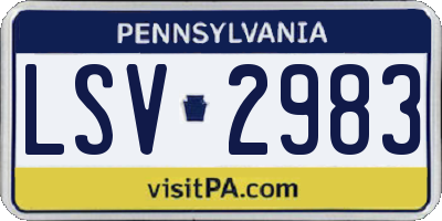 PA license plate LSV2983