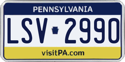 PA license plate LSV2990