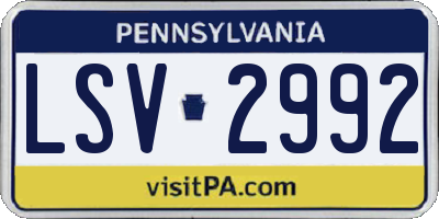 PA license plate LSV2992