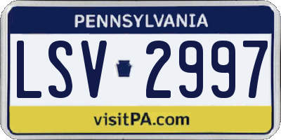 PA license plate LSV2997