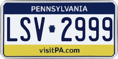 PA license plate LSV2999