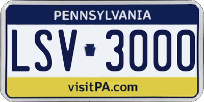 PA license plate LSV3000