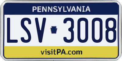 PA license plate LSV3008