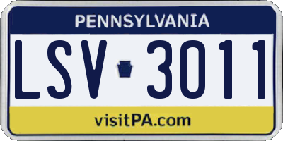 PA license plate LSV3011
