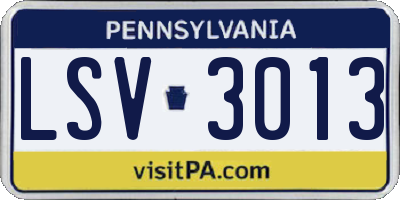 PA license plate LSV3013