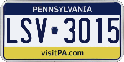 PA license plate LSV3015