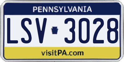 PA license plate LSV3028