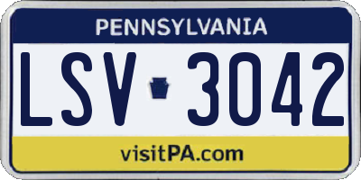 PA license plate LSV3042