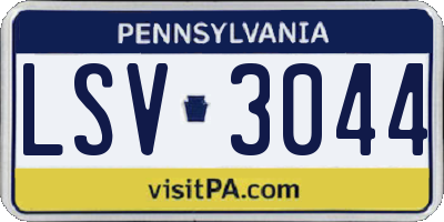 PA license plate LSV3044