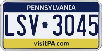 PA license plate LSV3045