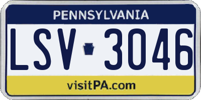 PA license plate LSV3046