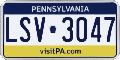 PA license plate LSV3047